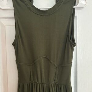 Olive Green Sleeveless Jumpsuit